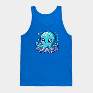 Cute Blue Octopus Tank Top